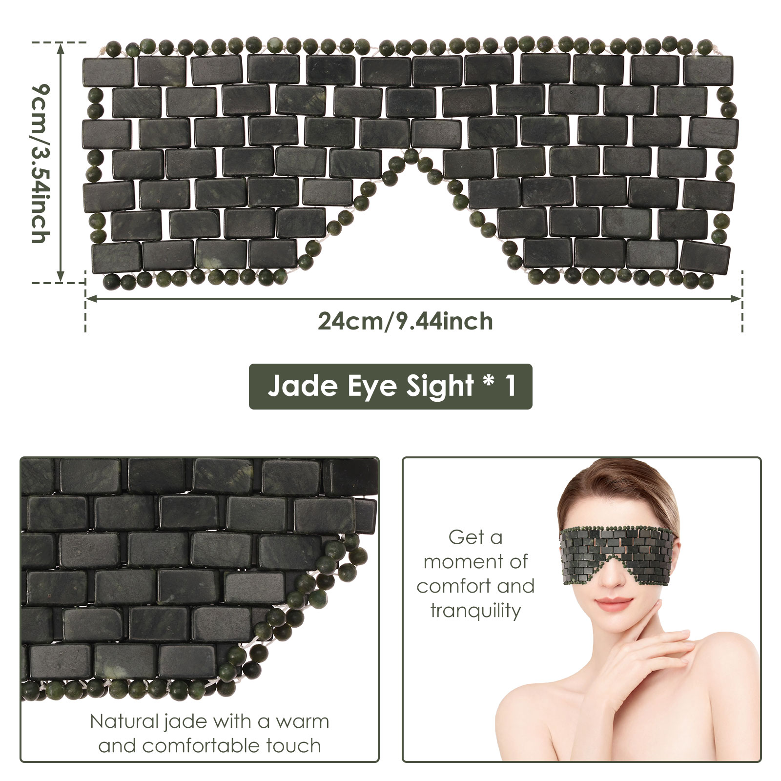 Jade Eye Mask Portable Jade St - огляд і ціна Spa Y Wellness